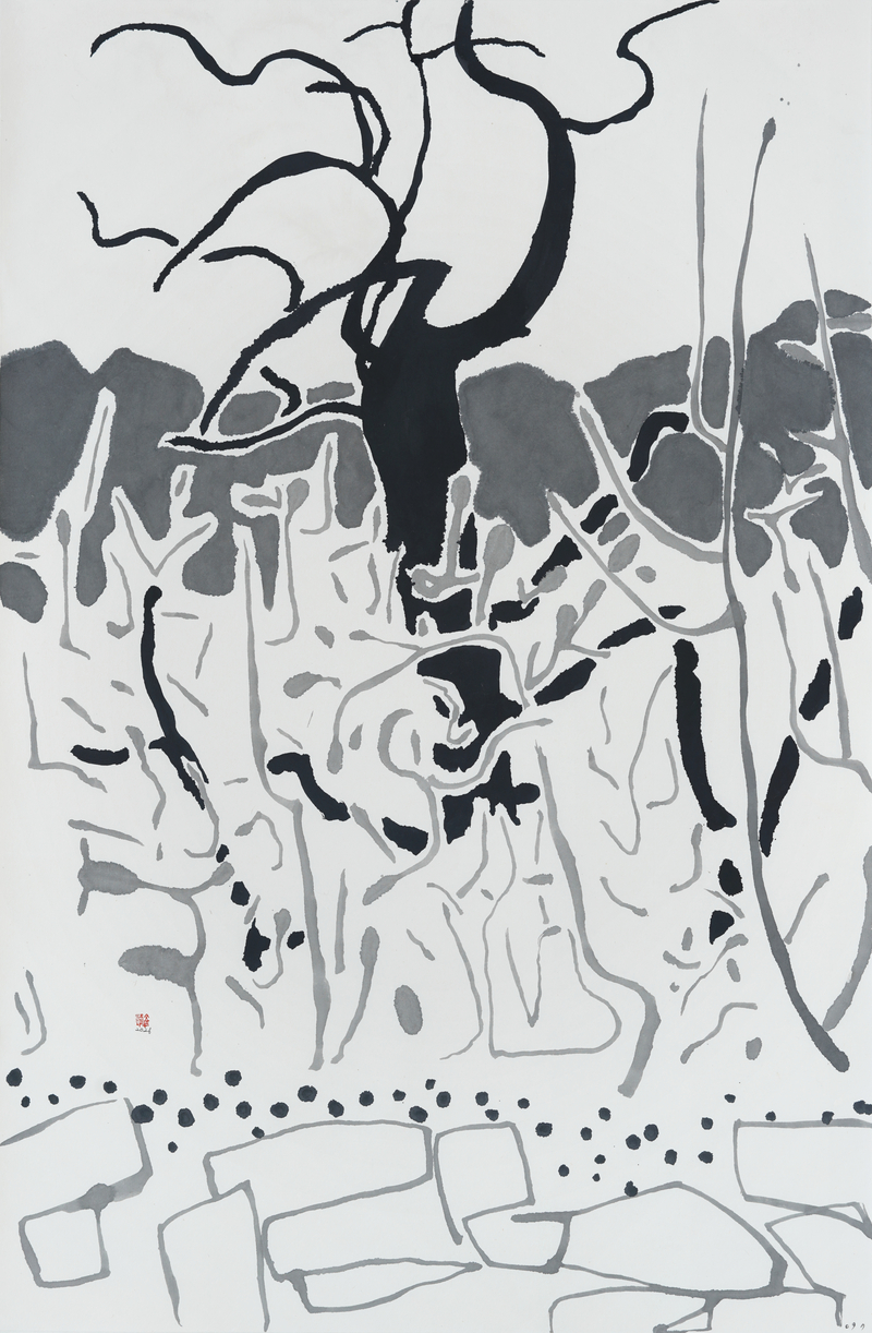 장병언, structure landscape 097, ink_on_paper, painting, 2026